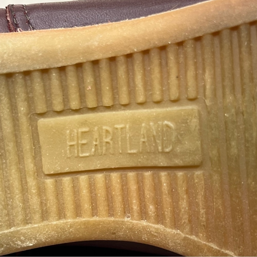 Vintage Heartland Leather Fold-Over Boots-Maroon/Burgundy-Womens 6.5-Vtg-90s-80s - Picture 11 of 12